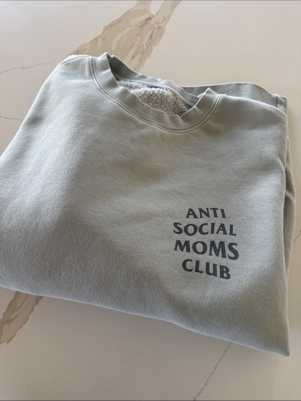 Anti Social Moms Club Logo Sweatshirt - Sage Green Hubs & Hers Brand